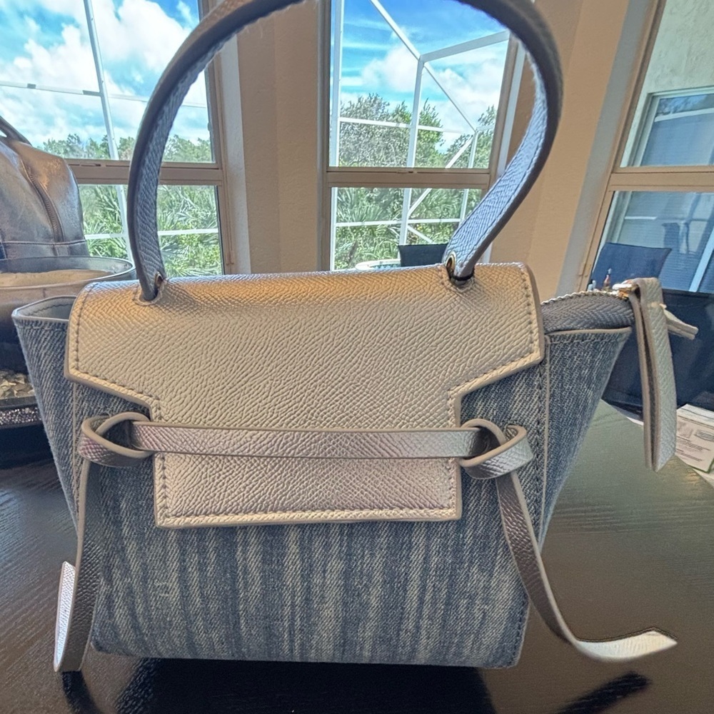 Stylish Denim & Silver Women's Handbag
